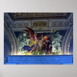 Teto no Museu do Vaticano em Roma Impressão