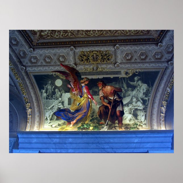 Teto no Museu do Vaticano em Roma Impressão (Frente)