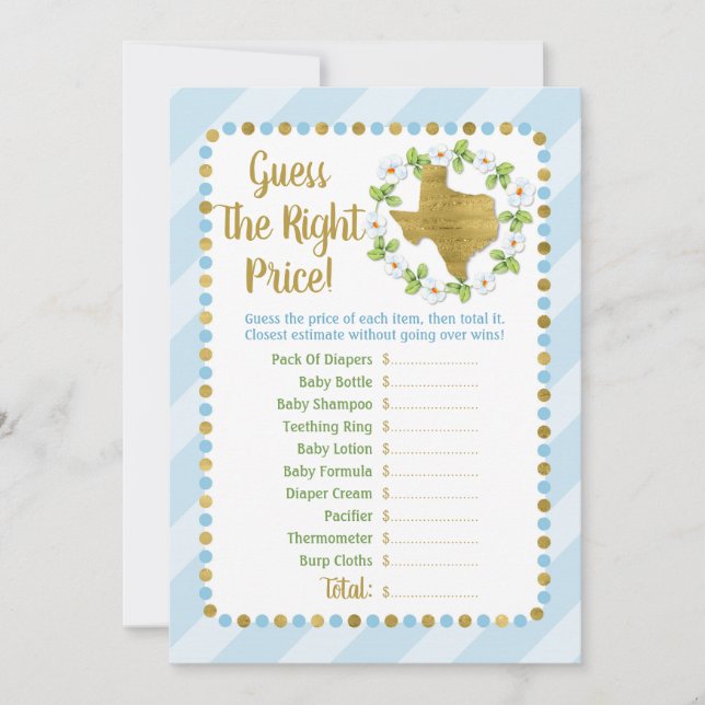 Texas Blue Dourado acha que o jogo do bebê é o pre (Frente)