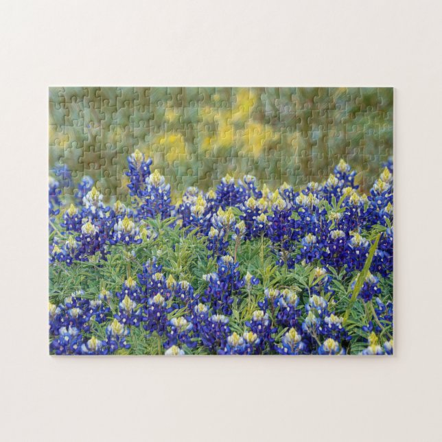 Texas Bluebonnet Flowers Art Quebra-cabeça (Horizontal)
