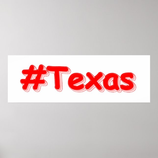 "#Texas " Design bonito. Impressão de tela de comp (Frente)