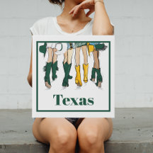 Texas Ladies Fashion Ilustração Verde e Dourada
