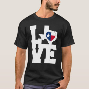 Texas Love Map Flag Heart Graphic Camisetas Tx