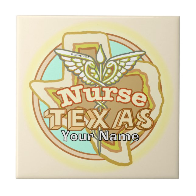 Texas Nurse Caduceus Tile (Frente)