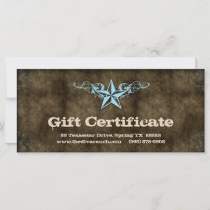 Texas Star Certificado de Presente Baby Blue Brown