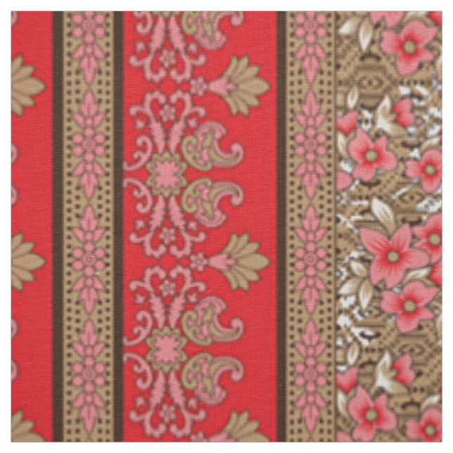 Têxtil de rosa vermelha | Paisley Floral Tecido (Modelo)