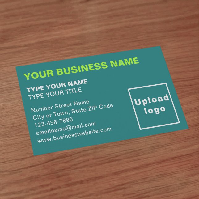 Texto alinhado à Esquerda Cartão de visita Verde T (Front of the business card)