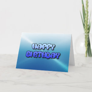 Texto azul da bolha do cartão do feliz aniversari
