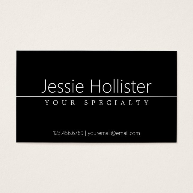 Texto branco clássico simples em preto (Frente)