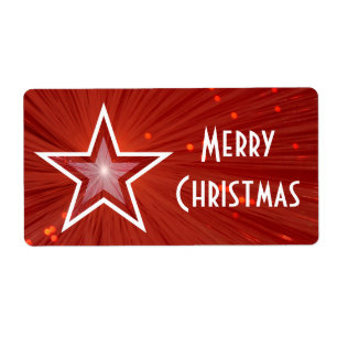 Texto branco da etiqueta de presente de Natal da E