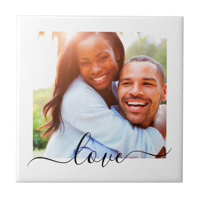 Texto Branco do Amor Modelo de Fotografia do Azule (Frente)