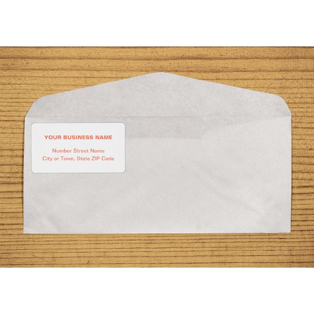 Texto Centralizado Baseado em Etiqueta de Envio La (Center aligned orange plain text business shipping label on envelope)