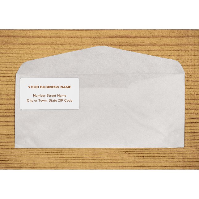 Texto Centralizado Baseado em Etiqueta de Envio Ma (Center aligned brown plain text business shipping label on envelope)
