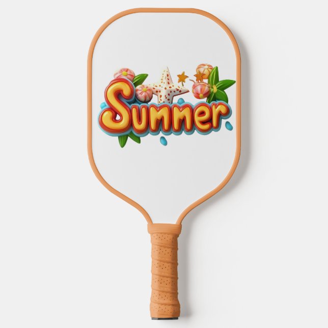 Texto Colorido de Verão com Elementos de Praia (Front)