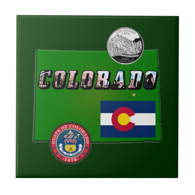 Texto da imagem do Colorado, Bandeira, Selo, Trime (Frente)