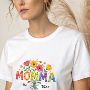 Texto da mamãe com flores
