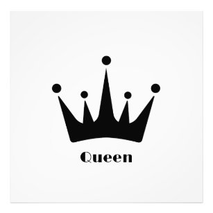 Texto da Rainha Personalizado da Coroa Preta Foto 