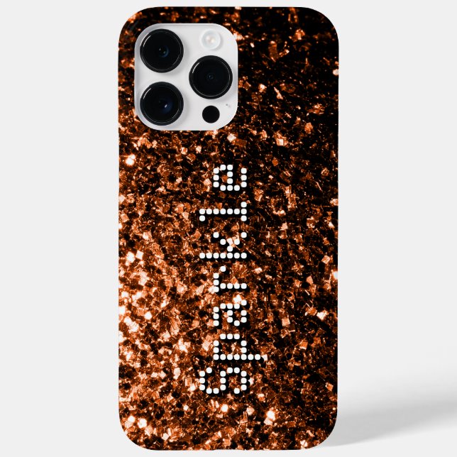 Texto de brilho falso de cobre marrom bronze (Verso)