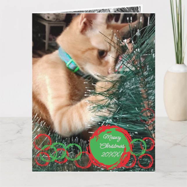 Texto de Cat. Foto Personalizar Cartão de Natal (Frente)