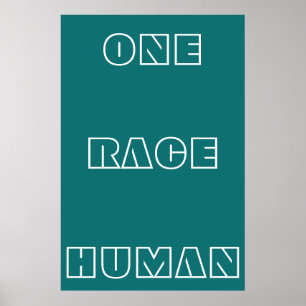 Texto de Cotação Humana de Uma Raça Verde Poster