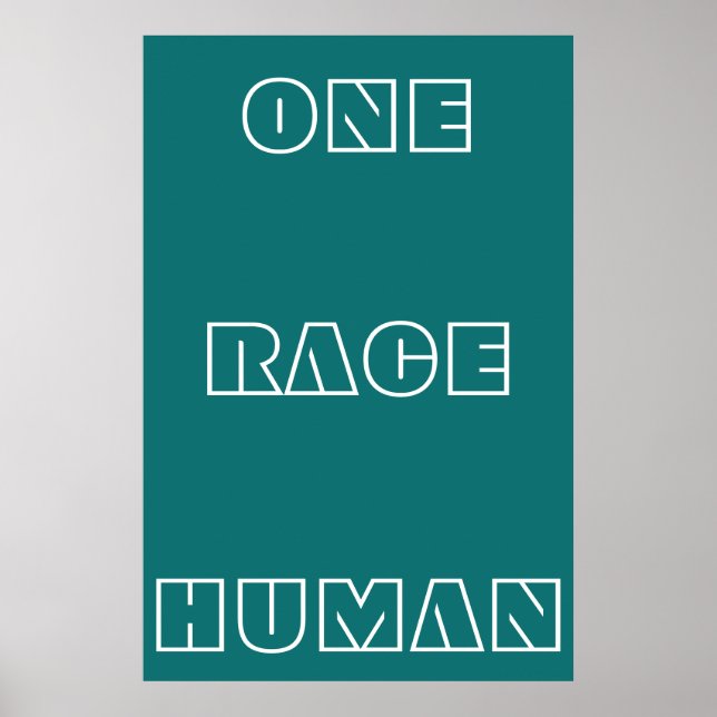 Texto de Cotação Humana de Uma Raça Verde Poster (Frente)