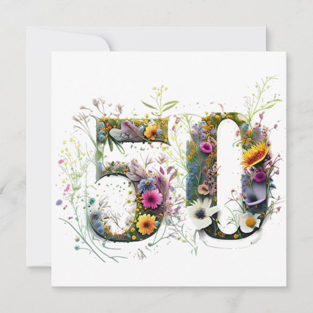 Texto de Flores Silvestres Decorativas para 50º An (Frente)
