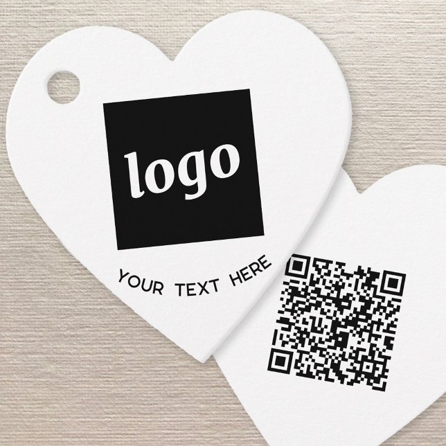 Texto de logotipo simples e etiquetas de preços de (Simple logo with custom text QR code business branding promotional price or product tag)