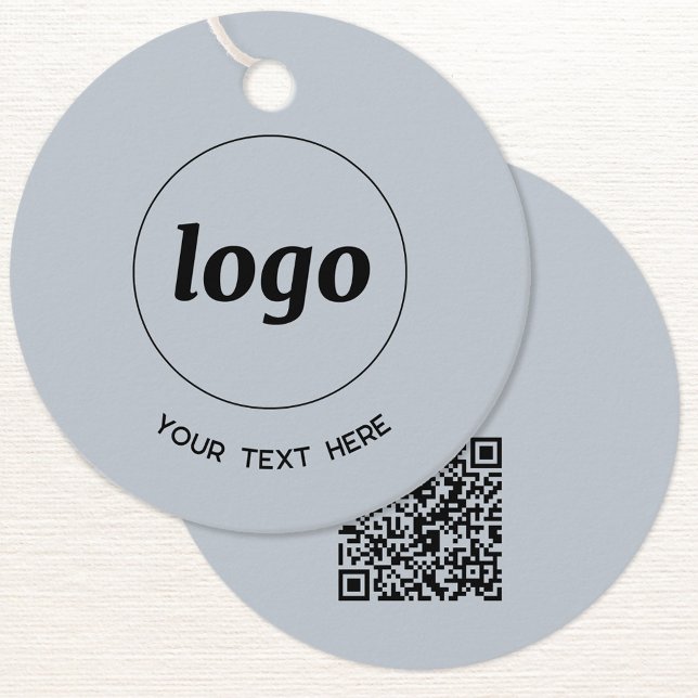 Texto de logotipo simples e etiquetas de preços de (Logo with custom text and QR code business price or hang tag)