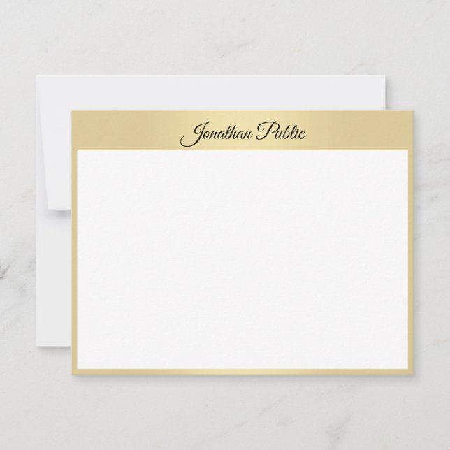 Texto de Modelo de Script Dourado Elegante Persona (Frente)