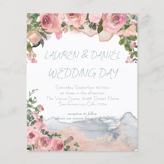 Texto de Orçamento Código QR Blush Blush Pink Casa (Frente)