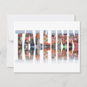 Texto de Tallinn composto pela vista antiga da cid