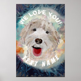 &Texto do Cachorro Labradoodle com poster