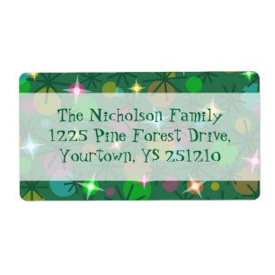 Texto do centro da etiqueta de endereço das luzes