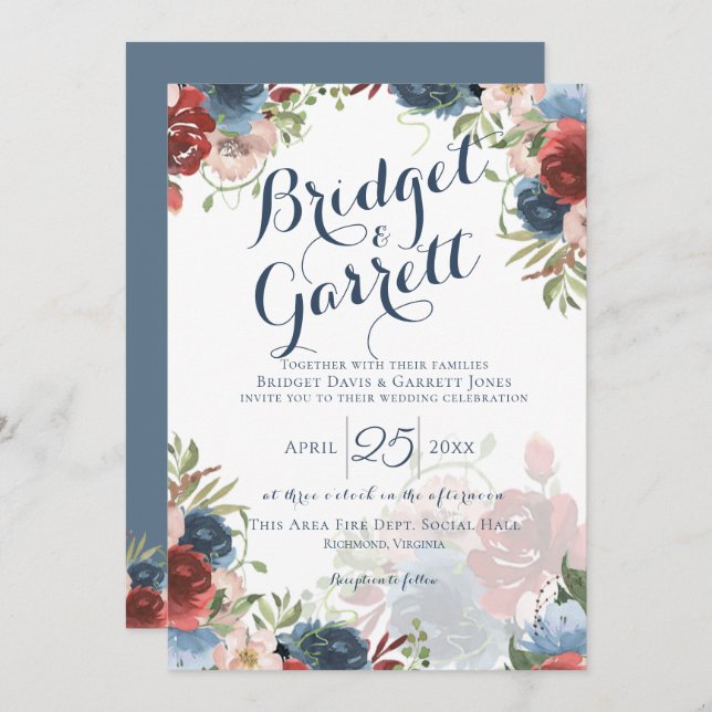 Texto do Designer de Combate a Fogo e Convite Mono (Frente/Verso)