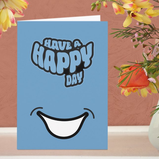 Texto do Dia Feliz (Nascimento) do Moderno Cartão  (Greeting Card - Blue)