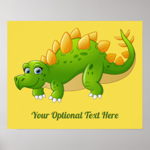 Texto do dinossauro bonito & poster feitos sob