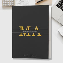 Texto do Nome do Monograma Dourado Preto Clássico