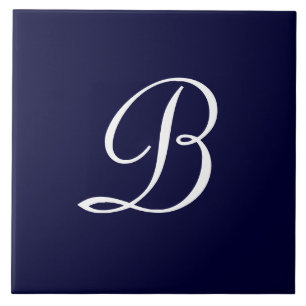 Texto do script Marinho Blue & White B Monograma