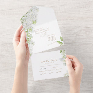 Texto Dourado de Casamento Floral Lilac Branco Ele