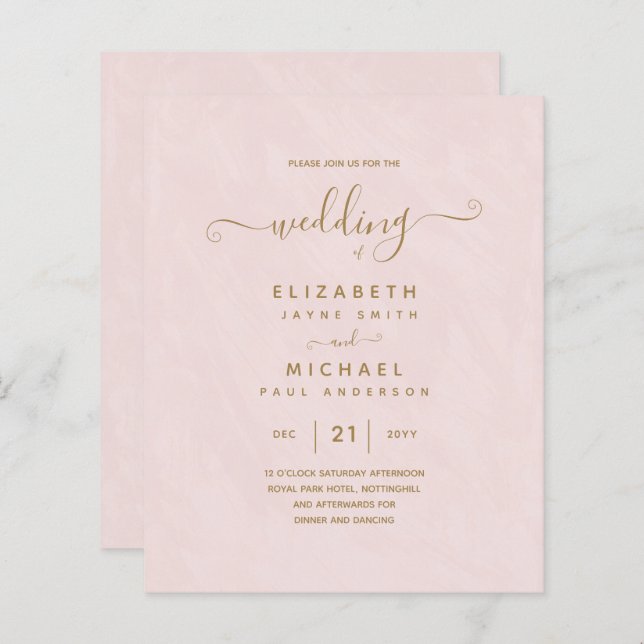 Texto Dourado monocromático monocromático Elegante (Frente/Verso)