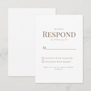 Texto Dourado Simples Resposta de Casamento Branco