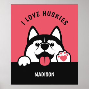 Texto e Poster de cor personalizados siberian Husk