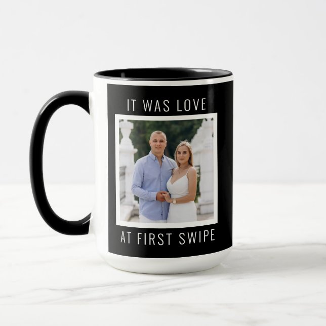 Texto Editável e Caneca de Foto Personalizada de D (Esquerda)