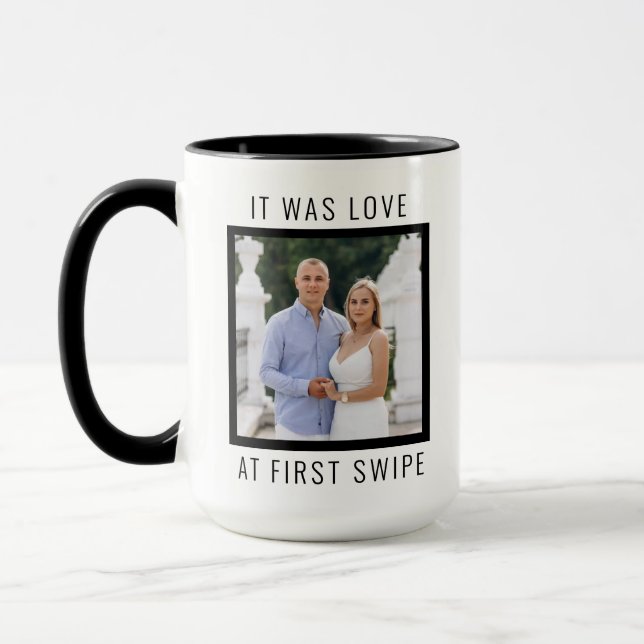 Texto Editável e Caneca de Foto Personalizada de D (Esquerda)