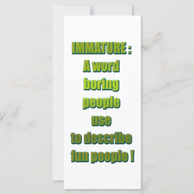 Texto engraçado imaturo (Frente)