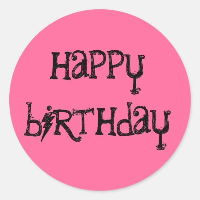 Texto esboçado dos adesivos Feliz de Aniversário (Frente)