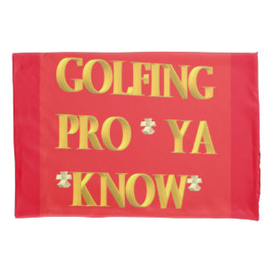 Texto grande design de ouro e vermelho de golfe