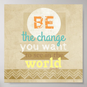 Texto inspirador da poster de citação de Gandhi