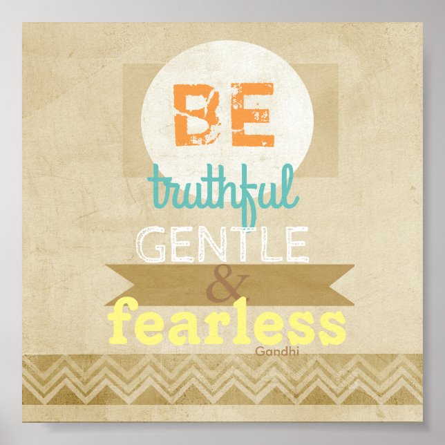 Texto inspirador da poster de citação de Gandhi (Frente)