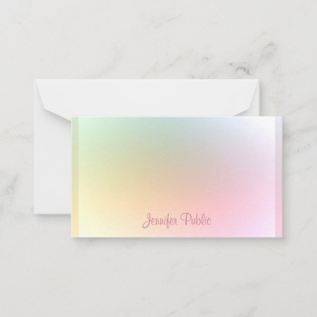 Texto manuscrito com texto moderno Modelo colorido (Frente)